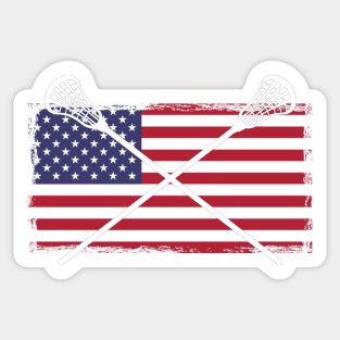 Lacrosse USA American Flag Sticker